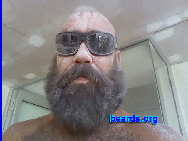 Tony
Bearded since: 2012. I am a dedicated, permanent beard grower.

Comments:
Why did I grow my beard? Cost of shaving and can grow a good beard.

How do I feel about my beard? Naked without it.
Keywords: full_beard