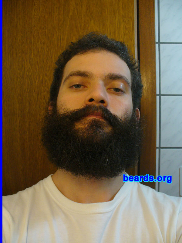 Leonardo B.L.
Bearded since: 2000.  I am a dedicated, permanent beard grower.

Comments:
Since I was fourteen and saw I could actually grow some facial hair, I've been experimenting with different styles to conform to the current beard amount in any given period. Now I have full beard and can do most of the available styles. Currently I've trimmed my beard and it's not as long as in this pictures.

How do I feel about my beard? I love it and it's a big part of my life, since it's a big feature of my style and my girlfriend loves it. Besides, good or bad, it draws a lot of attention.
Keywords: full_beard