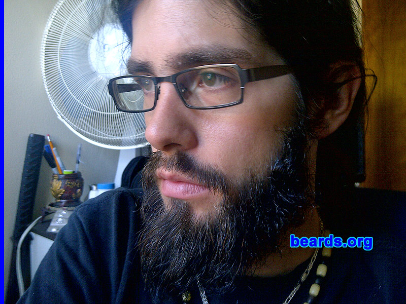 David B.
Bearded since: 2005. I am an occasional or seasonal beard grower.

Comments:
Since I've discovered this web site I'm dedicated to the idea of growing a full beard and even try and get it as long as possible. Before I was timid about it, I thought people were looking at me and thinking it was ''unclean'' or whatever. Now I really embrace my beard and what it represents to me. My girlfriend is very supportive and likes it.

How do I feel about my beard? I like it! I mean it's part of who I am. I study history at the university and my favorite field is the Viking period of Scandinavia. Now I want to try and grow a very long beard (Viking-like ) and even to some point braid it.
Keywords: full_beard