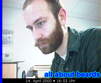 David
This webcam shot shows how well David's full beard has filled in.

[b]Go to [url=http://www.beards.org/david.php]David's success story[/url][/b].
Keywords: full_beard