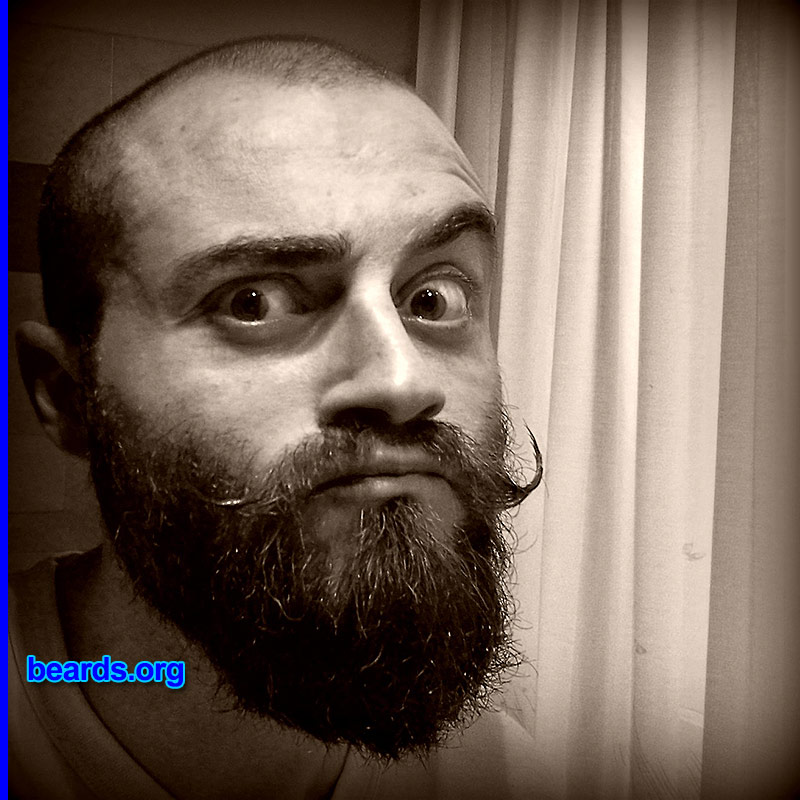 Andrea M.
Bearded since: 2004. I am a dedicated, permanent beard grower.

Comments:
Why did I grow my beard? I grew my beard because I think a man without beard is not a real man!

How do I feel about my beard? I want to try some different styles: in the past I tried full beard, chin curtain and (for eight years) mutton chops.
Keywords: full_beard