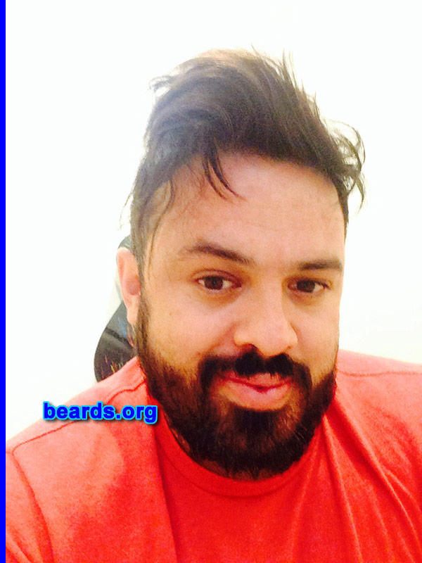 Mario A.
Bearded since: 2013. I am an experimental beard grower.

Comments:
Why did I grow my beard? I just love and embrace it.  The manhood related to having one makes me happy!

How do I feel about my beard? I just love it! I wish I had more!
Keywords: full_beard