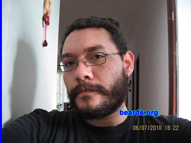 Ricardo L.
Bearded since: 2003.  I am a dedicated, permanent beard grower.

Comments:
I grew my beard because I think it's manly to have a beard. Love to pet mine!

How do I feel about my beard? Very proud. It's been slowly growing since I was sixteen and now it's almost full.
Keywords: full_beard