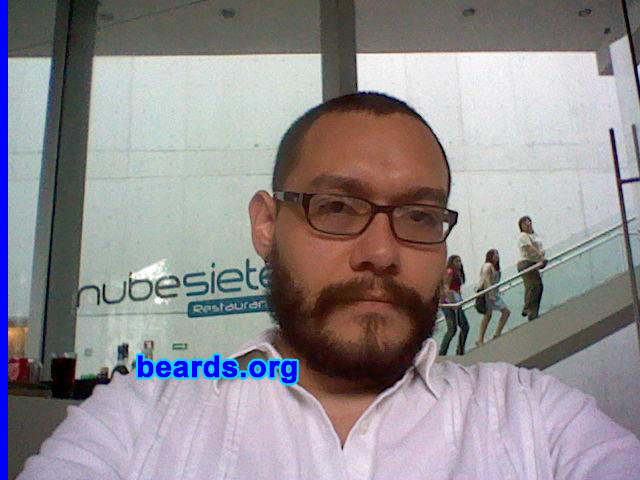 Ricardo L.
Bearded since: 2003. I am a dedicated, permanent beard grower.

Comments:
I grow a beard because I hate shaving. It irritates my skin face and new follicles get stuck while trying to pop out. I also grow a beard because make me look manly, older and wiser.

How do I feel about my beard? Quite well! Compared with my scarce beard years ago, now it's quite fluffy. Love it!!!
Keywords: full_beard