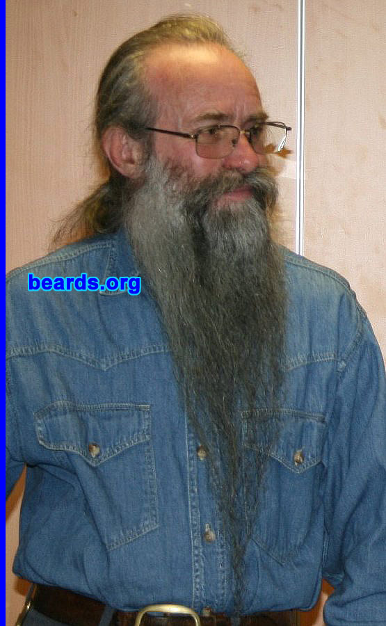 Alan L.
Bearded since: 1966.   I am a dedicated, permanent beard grower.

Comments:
I grew my beard to keep me warm in the cold Scottish winters -- nah, only kidding.  I just like having a beard.

How do I feel about my beard?  I am happy enough with it.  Most folks do not know how long it is as I normally have it tucked inside my shirt!
Keywords: full_beard