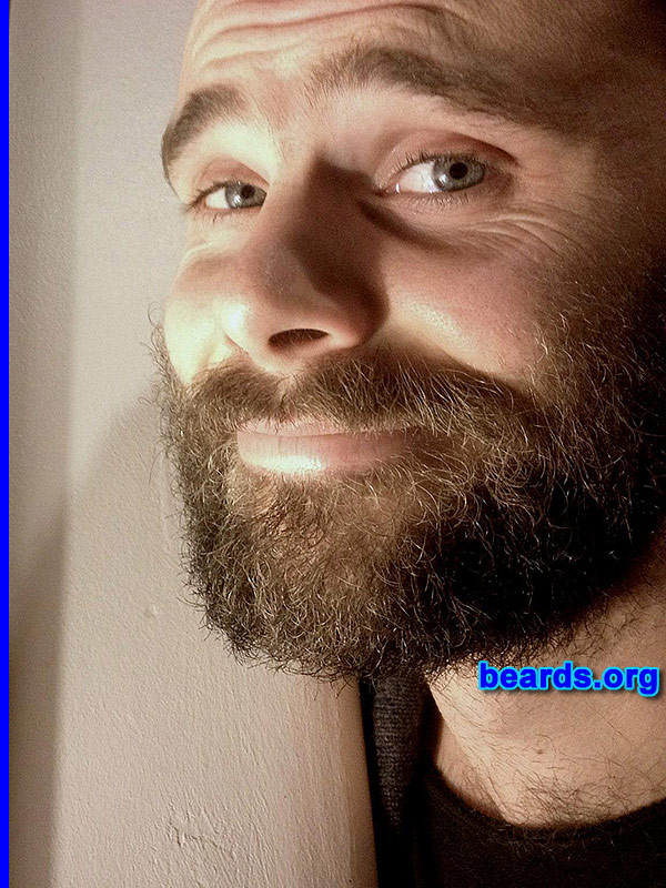 Alan
Bearded since: Birth. I am an experimental beard grower.

Comments:
Why did I grow my beard? As a man, it is my duty to exude follicles that will excite, inspire, and educate society about the positive work that beards are doing in our community. Beards are for everyone. Beards are great.

How do I feel about my beard? I love my beard with a vengeance. But it is equal parts my lover and my enemy. Everyday I dance the hairy dance of freedom as I shirk society's rules and regulations. Who am I to not grow a beard? I am.  Therefore I beard.
Keywords: full_beard