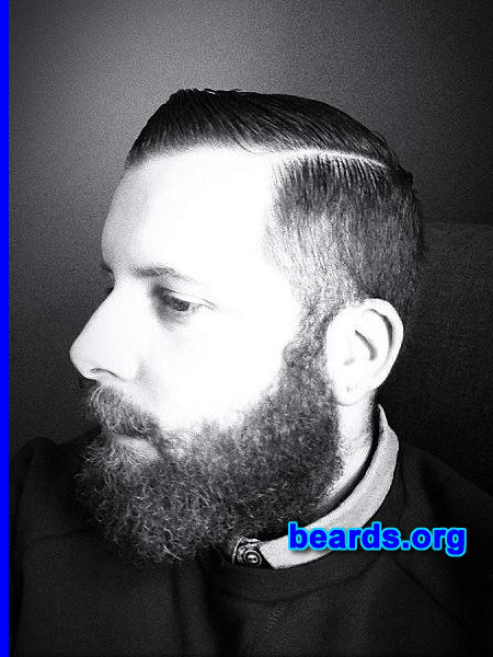 Andrew C.
Bearded since: 2012. I am a dedicated, permanent beard grower.

Comments:
Why did I grow my beard? Got sick of having to shave my beard every day when I was in the Army. Beards are a sign of manliness.

How do I feel about my beard? It's pretty curly and I'd prefer it if it were straight. Apart from that I'm pretty happy with it. Just kind of letting it go wild at the moment.
Keywords: full_beard