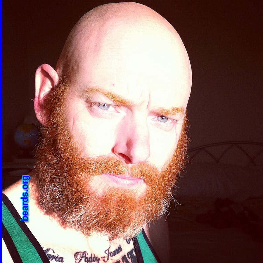 Jim
Bearded since: 2013. I am a dedicated, permanent beard grower.

Comments:
Why did I grow my beard? Feels right. Natural.

How do I feel about my beard? Very proud. Red beards look stunning. Very proud of my red hair and the fact that I also have two ginger sons to follow in my beard footsteps.
Keywords: full_beard