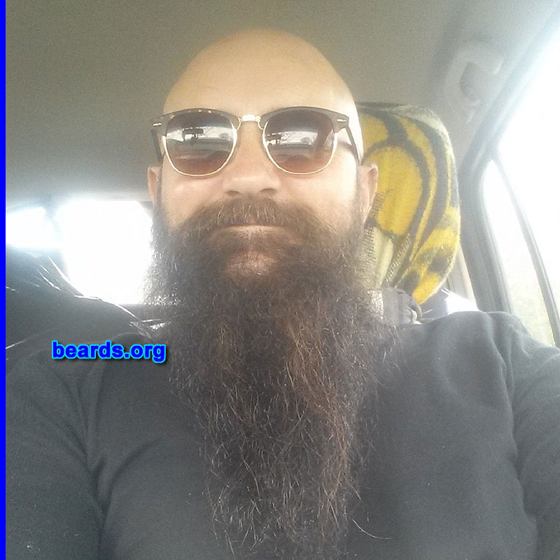 Max
Bearded since: 2012. I am a dedicated, permanent beard grower.

Comments:
Why did I grow my beard? It was a personal challenge.

How do I feel about my beard? I wouldn't leve home without it.  It's a massive part of my life.
Keywords: full_beard