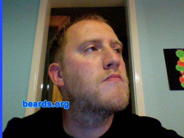 Stuart P.
Bearded since: 2011. I am an experimental beard grower.

Comments:
I cut myself shaving and then couldn't shave for about two weeks, by which time I liked what was happening.

How do I feel about my beard? I wouldn't be without it and love the different colors I have.
Keywords: stubble full_beard