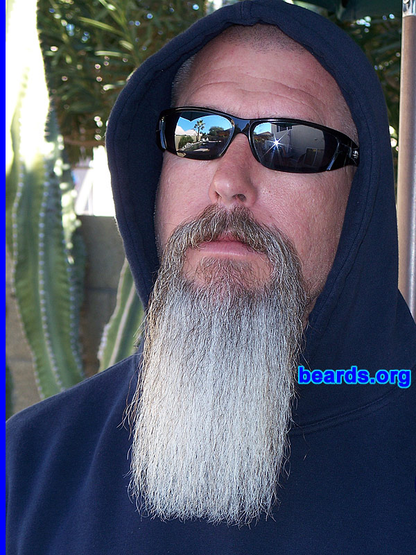 Bill
Bearded since: 2006. I am an occasional or seasonal beard grower.

Comments:
I grew my beard because it fills my need to be different.

How do I feel about my beard? Wish it weren't so gray.
Keywords: goatee_mustache