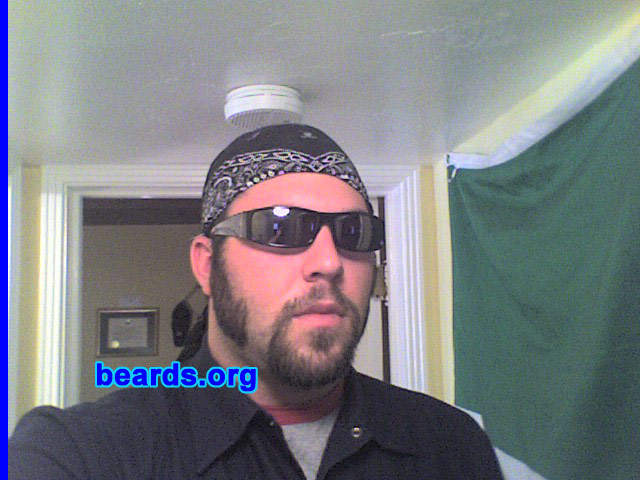 Chris
Bearded since: 2008.  I am an occasional or seasonal beard grower.

Comments:
I grew my beard because I occasionally get bored and decide to see what I can do.

How do I feel about my beard? Love it and hate it, depending on the weather in Arizona.
Keywords: goatee_mustache