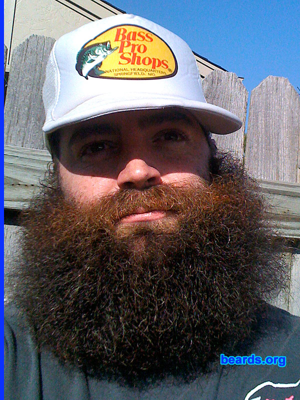 Jared P.
Bearded since: 2004.  I am a dedicated, permanent beard grower.

Comments:
I grew my beard to see how big it would get.

How do I feel about my beard? It's responsible for the paradigm shift in facial hair styles and how they will be viewed in the following century...
Keywords: full_beard