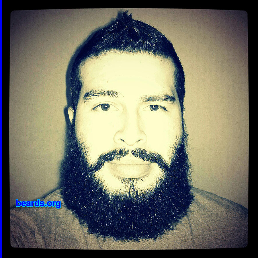 Jonathan V.
Bearded since: 2013. I am an occasional or seasonal beard grower.

Comments:
Why did I grow my beard? To see how it was to have a beautiful beard. It started because I was lazy. But as more people told me how horrible it looked, it drove me to keep growing it! Best decision I ever made!

How do I feel about my beard? I love it. It shows personality. It also has helped me meet new people because it works as an ice breaker for a lot of strangers.
Keywords: full_beard