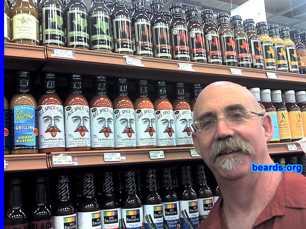 J.D. Cowles
Bearded since: 1975.  I am a dedicated, permanent beard grower.

Comments:
Started when I was eighteen and decided to give it a try. Warm in the winter and cool in the summer. I've had a beard more than I've not had a beard, everything from Grizzly Adams to the chin strip. Now that it's part of [url=http://www.allspicecafe.com/]my company logo[/url], it'll be there forever.

How do I feel about my beard?  I feel naked without it.  ;)
Keywords: soul_patch mustache