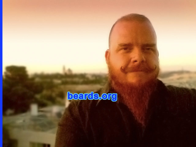 Jay R.
Bearded since: 2004.  I am a dedicated, permanent beard grower.

Comments:
I grew my beard because it helps me think more better. :)

How do I feel about my beard? Rather pleased, though wish I had more follicles. That it's red is grand.
Keywords: full_beard