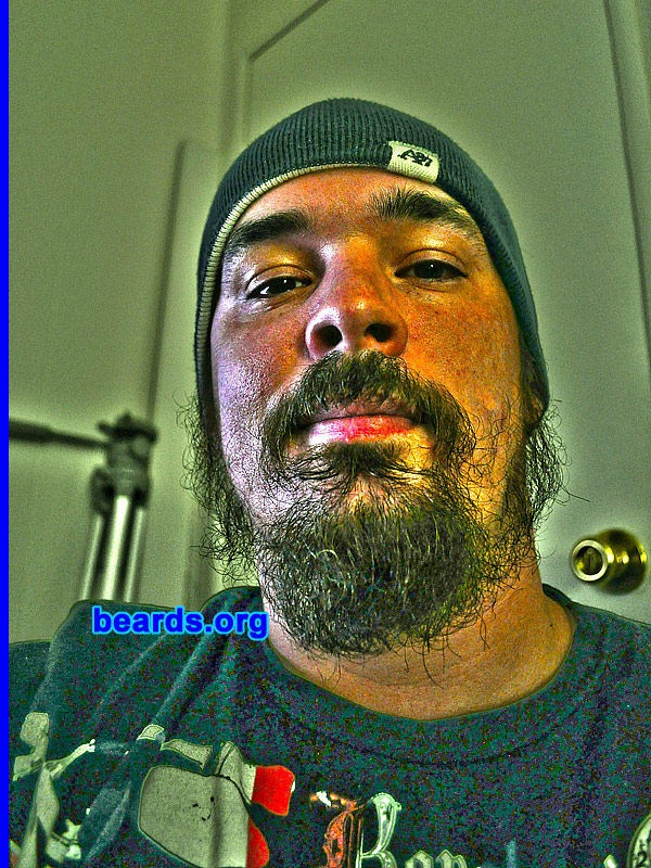 Joe B.
Bearded since: 2010. I am a dedicated, permanent beard grower.

Comments:
I was enlisted in the Marines for five years and after having to shave roughly six-seven days a week, and sometimes twice a day, all I could think about was growing a beard.

How do I feel about my beard? I love it. A few of my friends got out around the same time as me and we are all growing what we call "Freedom Beards". Our friends who are still enlisted are very jealous. Most of my feedback is positive.  But for the negative people I just tell them to get over it, it's my face.
Keywords: goatee_mustache