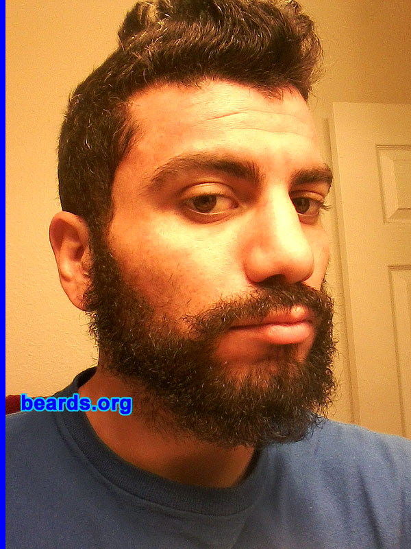 JesÃºs
Bearded since: January 2012. I am an experimental beard grower.

Comments:
I grew my beard because I wanted to see how I look with it. It's kind of funny how I go from being a Mexican to being a Middle Eastern-looking dude with a bit of facial hair.  LOL.

How do I feel about my beard? It's awesome. I love it and my girlfriend loves it, too, maybe even more than me.
Keywords: full_beard