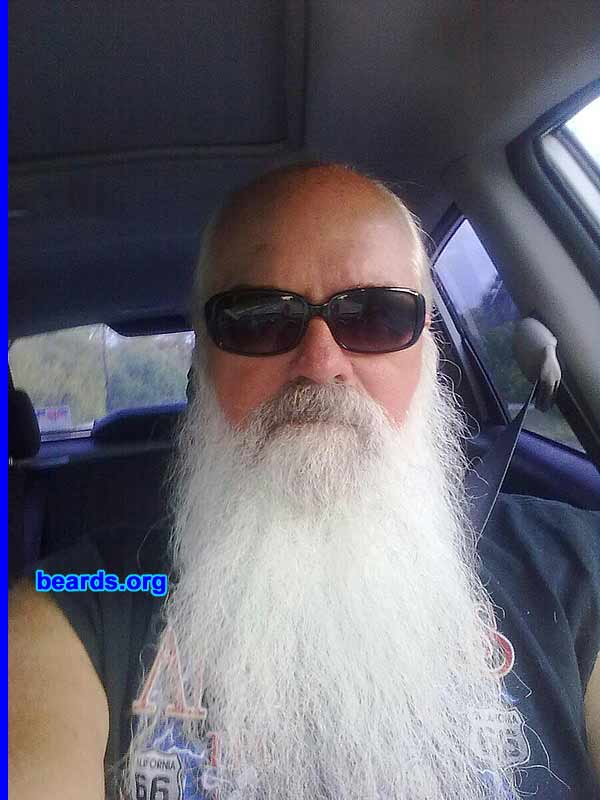 Bill H.
Bearded since: 1992. I am a dedicated, permanent beard grower.

Comments:
I grew my beard because I was tired of shaving after a twenty-year hitch in the US Army.

How do I feel about my beard? Good. I like it and it is useful for Halloween, Christmas, Biker community, etc. LOL.
Keywords: full_beard