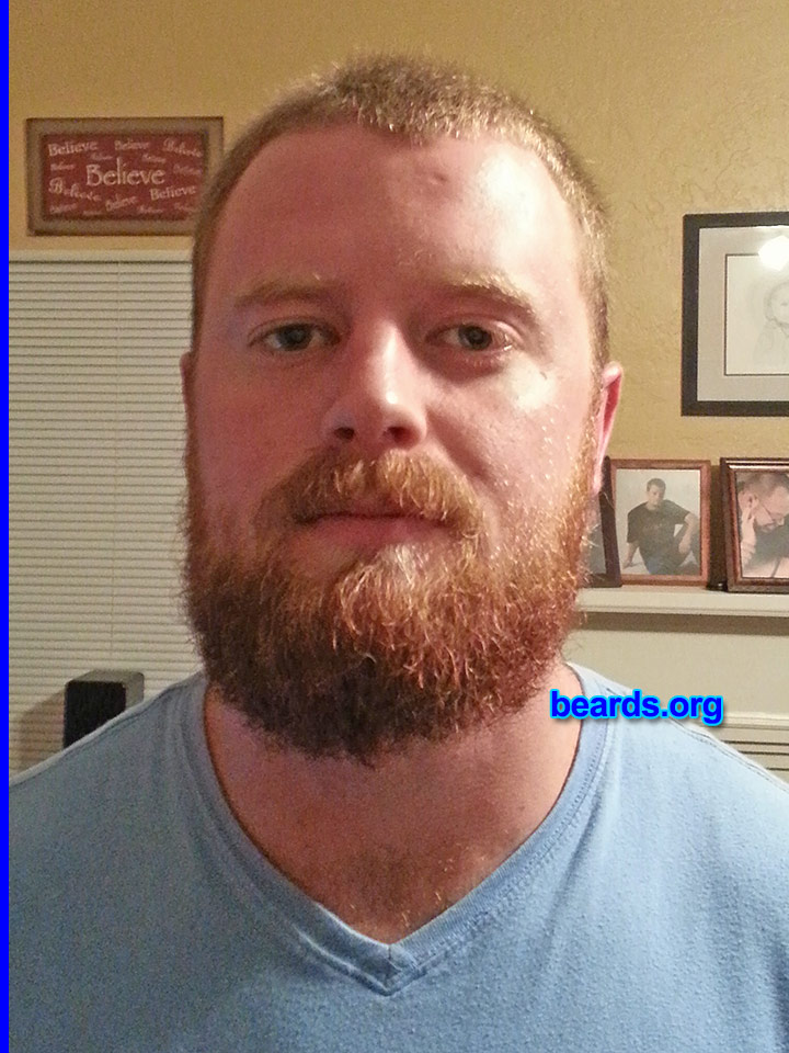 Keith M.
Bearded since: 2012. I am a dedicated, permanent beard grower.

Comments:
Why did I grow my beard? Because I'm a man.

How do I feel about my beard? I love my bulky ginger beard.
Keywords: full_beard