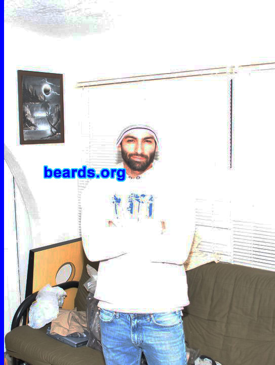 Reko R.
Bearded since: 2010. I am an experimental beard grower.

Comments:
I had to shave for my job for two years and when I stopped working there, I decided to let it grow and see what happened.

How do I feel about my beard? It comes in great! Everyone has been complimenting me at every phase of the growing process from short to long.  The ladies love it and love playing with it and guys are envious of it.  Very surprising to me, but I like it and it makes me look older, which is good too.
Keywords: full_beard
