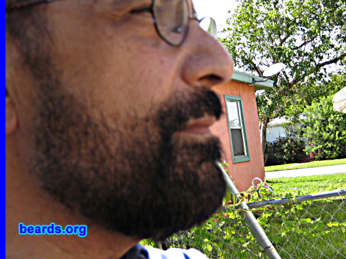 Steve
Bearded since: 1990.  I am a dedicated, permanent beard grower.

Comments:
I grew my beard because I love the natural texture of my beard and think that if one is able to grow one, he should. I also, like most of you, do not like to shave. I am a permanent beard grower and because of a crisis in my life, I felt a need to shave it off. These are the first pictures I took of myself at eight weeks of growth. When my sides fill in, and I can get someone to take really nice pictures I will submit new ones. I also want to allow my beard to grow much longer. Beards.org has been an inspiration to me, especially when something negative happens in my life and I get that urge to shave by beard off. 

Every person that submits pictures should be congratulated. Each and every one of you, whether you are able to grow a full beard or only a patch should show it off. Don't let others influence your decision. It's your face and your personality. I get both positive and negative feedback. 

How do I feel about my beard? Mostly people say I look younger without the beard. However, as I get older, I feel even more of a desire to keep my beard.
Keywords: full_beard