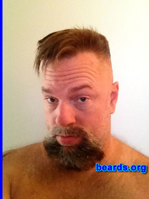 Tony F.
Bearded since: 1987. I am a dedicated, permanent beard grower.

Comments:
Why did I grow my beard? Sex appeal. Maturity. Reaction.

How do I feel about my beard? I like the quality, but hate the gray. It is also soft without adding anything.
Keywords: goatee_mustache