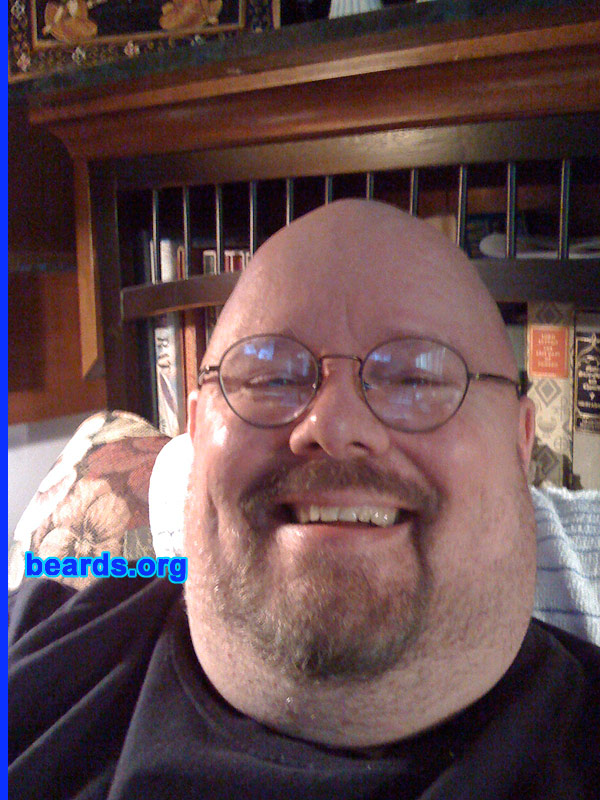 Rick C.
Bearded since: 1972.  I am a dedicated, permanent beard grower.

Comments:
I grew my beard because it was the '70s, MAN!

How do I feel about my beard? Attached.
Keywords: goatee_mustache