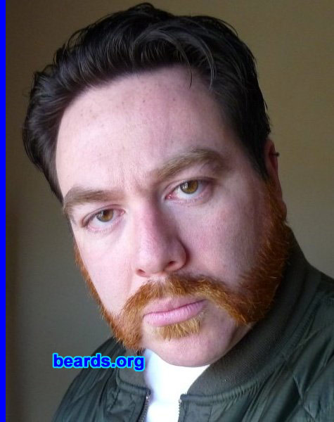 Michael M.
Bearded since: 1993.  I am a dedicated, permanent beard grower.

Comments:
I grew my beard out of response to being honorably discharged from the Navy and only being allowed to have sideburns while serving.

How do I feel about my beard? I love my beard.  It's a different color than my hair and it always garnishes me plenty of comments and compliments.
Keywords: mutton_chops soul_patch