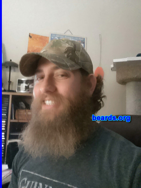 Dugan J.
Bearded since: 2012. I am a dedicated, permanent beard grower.

Comments:
Why did I grow my beard? I had a three-inch full beard since sophomore year in high school. I joined the Marines three days after graduation and had to be clean shaven for more than seven years. The last day of active duty (15 December, 2012), I shaved my face and head as close as possible and vowed that for one year not a single hair would be plucked, trimmed, cut, or otherwise diminished.

How do I feel about my beard? I LOVE MY BEARD!!! It has almost become its own entity. I feel more in tune with my primal manliness, my natural state of being.
Keywords: full_beard