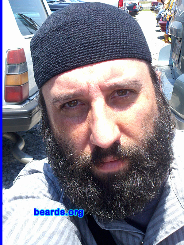 Anthony B.
Bearded since: 1992. I am an experimental beard grower.

Comments:
Why did I grow my beard? I like it. My beard is in a continual state of evolution.

How do I feel about my beard? Thumbs up!
Keywords: full_beard