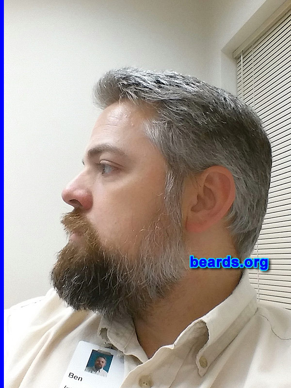 Ben
Bearded since: 2013. I am an experimental beard grower.

Comments:
Why did I grow my beard?  I had always wanted to grow a beard to see if it suited me, but was never able to grow it very thick on my cheeks. I figured as I got older it would thicken.  So I always put it off. Now I'm forty-one and realize it is what it is and I am going to grow one!

How do I feel about my beard? I love it. I'm constantly brushing it and looking for new products to groom and moisturize it.
Keywords: full_beard