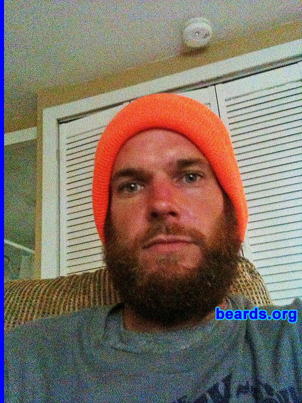 Christopher
Bearded since: 2007. I am an occasional or seasonal beard grower.

Comments:
I grew my beard because I like how it looks and to stay warm in the winter.

How do I feel about my beard? Love it.  It's kind of red.  My hair is brown.
Keywords: full_beard