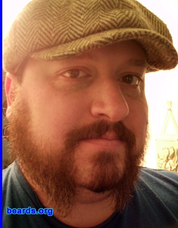 Ronald M.
Bearded since: 2009.  I am an experimental beard grower.

Comments
I grew my beard because I like the look of growth on my face. It has to at least be 1/4 inch or so.  I hate the clean shaven look...  I feel naked.

How do I feel about my beard? I wish it would come in fuller...  But overall, pretty happy with it once it takes to its shape.
Keywords: mutton_chops chin_strip