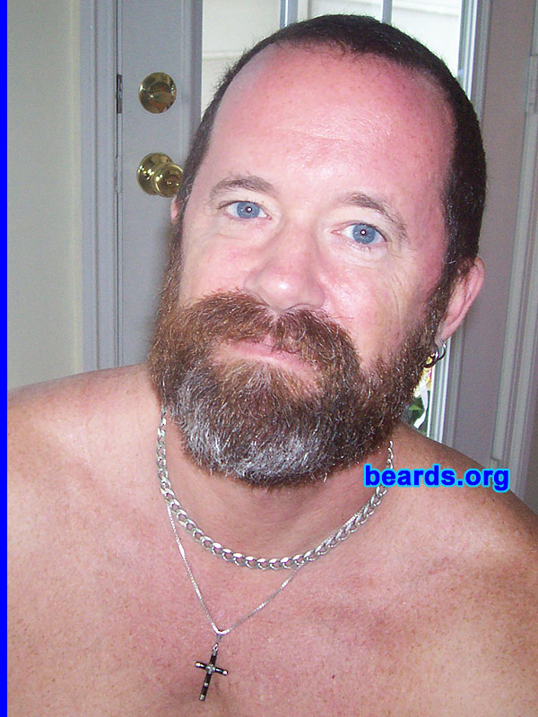 Bob J.
Bearded since: 1974. I am a dedicated, permanent beard grower.

Comments:
When I was a teenager, I was one of three guys in my high school who could grow a decent beard. I've always liked the look and low maintenance, plus it's somewhat of a small fraternity.

It's always been a slightly different color than my head hair, more red. Now it's getting a bit gray around the muzzle, and I figure in about five years it's going to be complete. My beard (except the first attempt) has always been good and full, no matter how long I let it get. My wife will complain on the rare occasions I shave down to a goatee or moustache, so I usually grow it right back.
Keywords: full_beard