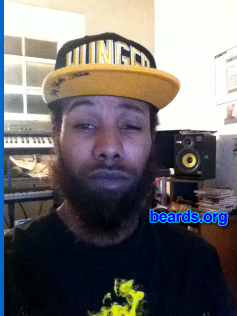 Derrick C.
Bearded since: 2012. I am an experimental beard grower.

Comments:
Why did I grow my beard? It looks cool.

How do I feel about my beard? I love it.
Keywords: full_beard