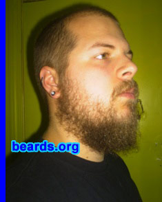 Nathaniel
Bearded since: 2007.  I am a dedicated, permanent beard grower.

Comments:
I wanted one for quite some time before I actually began growing my beard. Although it began rather thin in a few areas, I stuck it out and ended up with a satisfying result.

How do I feel about my beard?  All beards are different.  I appreciate my beard for what it is. Sure it has weak points but it also has its strong points. The longer my beard gets the better I shall feel about it.
Keywords: full_beard