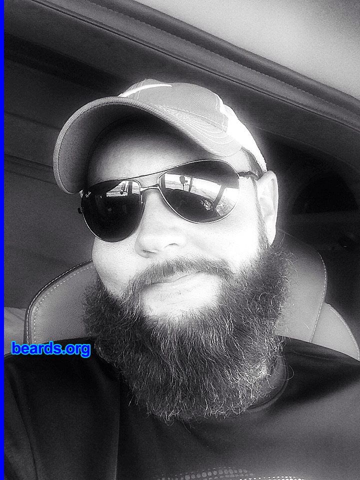 Tony M.
Bearded since: 2013. I am a dedicated, permanent beard grower.

Comments:
Why did I grow my beard? Because it's freaking awesome! Lol.

How do I feel about my beard? I love it. It defines my character.
Keywords: full_beard