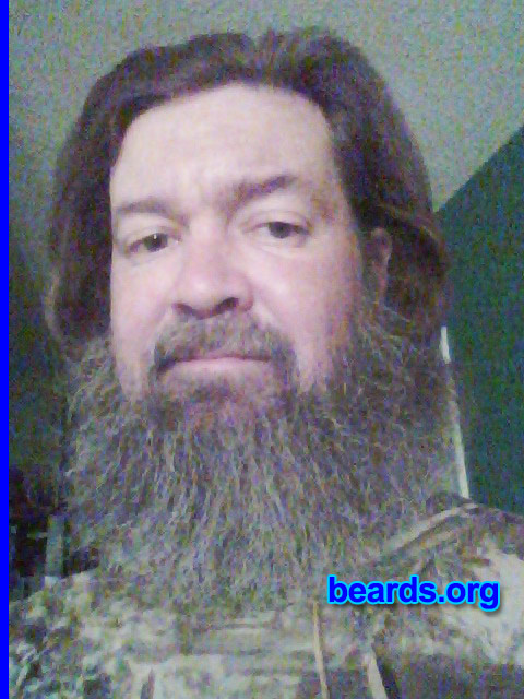 Jerry F.
Bearded since: 2013. I am an experimental beard grower.

Comments:
Why did I grow my beard?  My buddy and I had a challenge to not shave and he lost. He shaved his in no time but I let mine keep going. I have grown attached to it now, even if it is turning gray more and more.

How do I feel about my beard? I love it and plan on keeping going as long as I can.
Keywords: full_beard