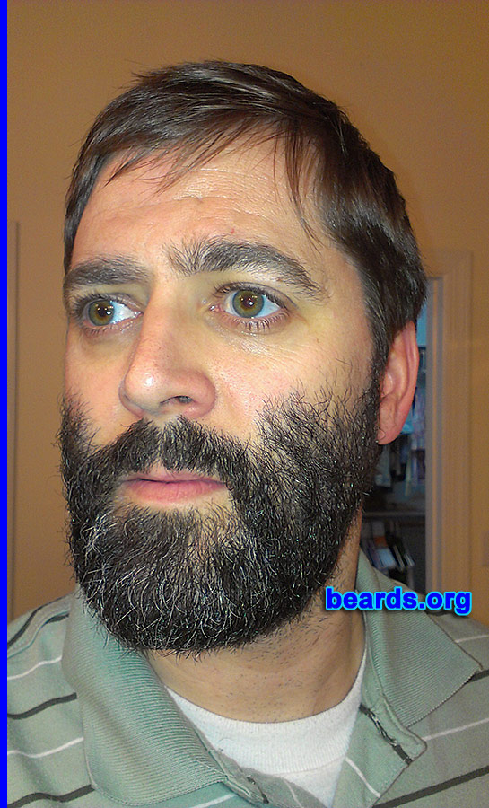 Seth
Bearded since: 2013. I am an occasional or seasonal beard grower.

Comments:
I grow my beard for fun and to avoid shaving. I also like how it looks and how I feel when I have it.

How do I feel about my beard? I love my beard but wish that it didn't grow so high up the cheek bones. I like the natural beard line, but mine feels too high to look clean cut. My beard is also very coarse so it rarely feels soft or comfortable, but each time I grow it I feel more used to it. I have never made it past about eight weeks before suddenly shaving it. But lately I've restarted it each time I shave it. My wife also likes it for a while then starts finding it to be stinky or annoying. Fortunately, she generally likes how I look with it.
Keywords: full_beard