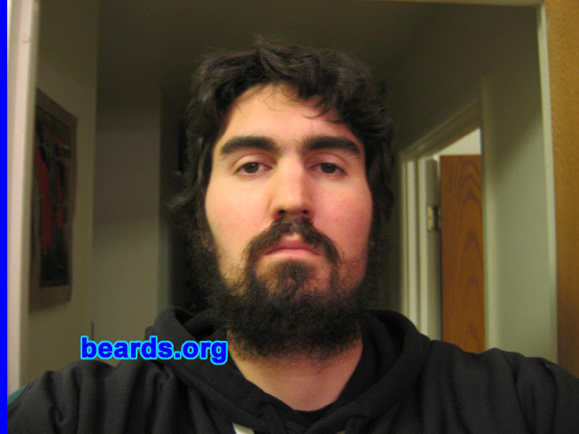 Chris O.
Bearded since: 2008.  I am an experimental beard grower.

Comments:
I grew my beard because I never grew it out before and a winter beard keeps face warm.

How do I feel about my beard?  It does take commitment, but once you have your beard, it is like a reward for not giving in to society saying you have to shave. For me it says one word, "testosterone".
Keywords: full_beard