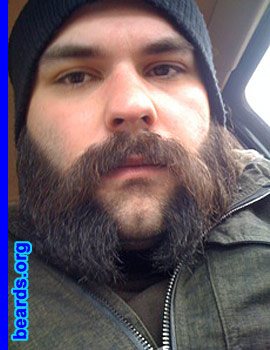 Joey
Bearded since: 2008.  I am a dedicated, permanent beard grower.

Comments:
I grew my beard because I like the way it looks as opposed to it shaved.

How do I feel about my beard? It was really long and full.  But I wanted to try something new.  So I went for the friendly mutton chops.  All in all, I'm happy with it.
Keywords: mutton_chops