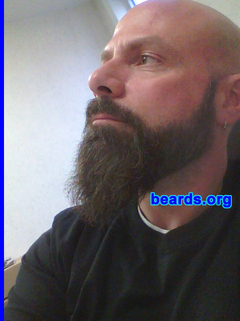 Louie
Bearded since: September 2011. I am an occasional or seasonal beard grower.

Comments:
I've always messed aroung growing beards and goatees. Can't remeber the last time I didn't have some type of facial hair but this is the first time I have gone four months without trimming (other than mustache). Don't know how long I am going to let it go. It's pretty much a day-to-day thing. But I have to admit the longer it gets, the more it's turning into a challenge to see how long I can grow it. Feel like I would like to neaten it up by trimming. But I'm afraid I will cut something wrong and ruin four months of work. If anyone could pass along trimming tips they would be greatly appreciated.

How do I feel about my beard? I like it. But sometimes its unruly behavior annoys me. 
Keywords: full_beard