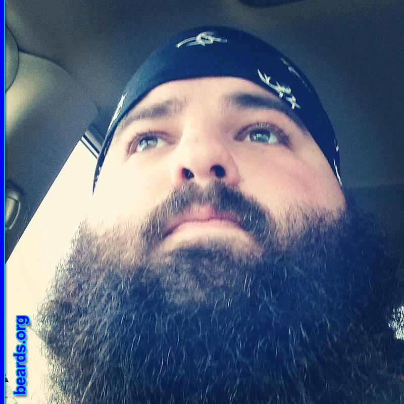 Joseph C.
Bearded since: 2013. I am a dedicated, permanent beard grower.

Comments:
Why did I grow my beard? I grew my beard because I got sick of spending thousands on razors, only to have my face break out. This is a lot better.

How do I feel about my beard? I love my beard like I love bacon.
Keywords: full_beard