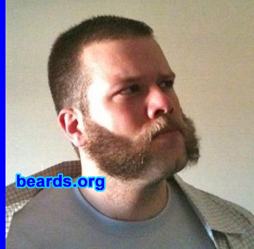 Michael K.
Bearded since: 2009.  I am an occasional or seasonal beard grower.

Comments:
I grew my beard because I enjoy a good beard. I trimmed it into a Martin Van Buren at a bachelor party.
Keywords: mutton_chops