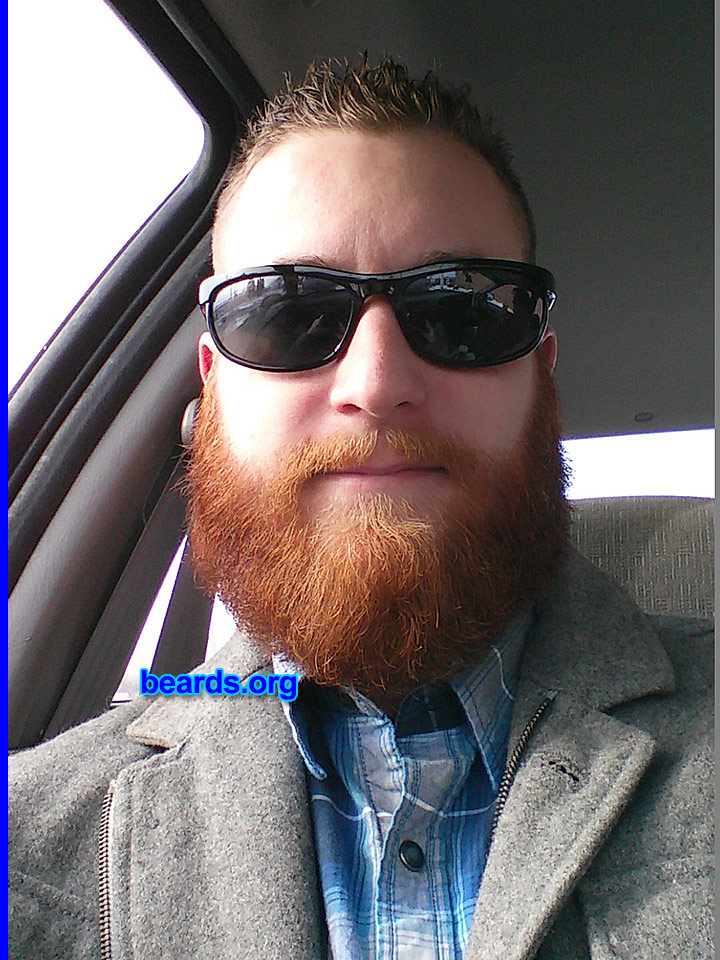 Matthew S.
Bearded since: 2013. I am a dedicated, permanent beard grower.

Comments:
Why did I grow my beard? To keep my face warm during this winter and to establish a unique look that only my beard creates!

How do I feel about my beard? I love it. 
Keywords: full_beard