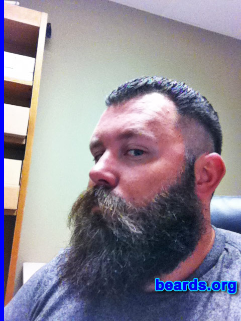 Travis
Bearded since: 2010, on and off. I am a dedicated, permanent beard grower.

Comments:
Why did I grow my beard? Because I could.

How do I feel about my beard? I love it. 
Keywords: full_beard