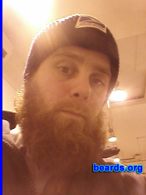 Joseph B.
Bearded since: 2009. I am an occasional or seasonal beard grower.

Comments:
I grow my beard every winter. I work as a mailman and it keeps me warm. But mostly, I grow my beard because it looks and feels spectacular.

How do I feel about my beard? I feel a deep love and pride for my beard. I'm always saddened when sporting comes and I must let it go. If you love something, set it free.
Keywords: chin_curtain