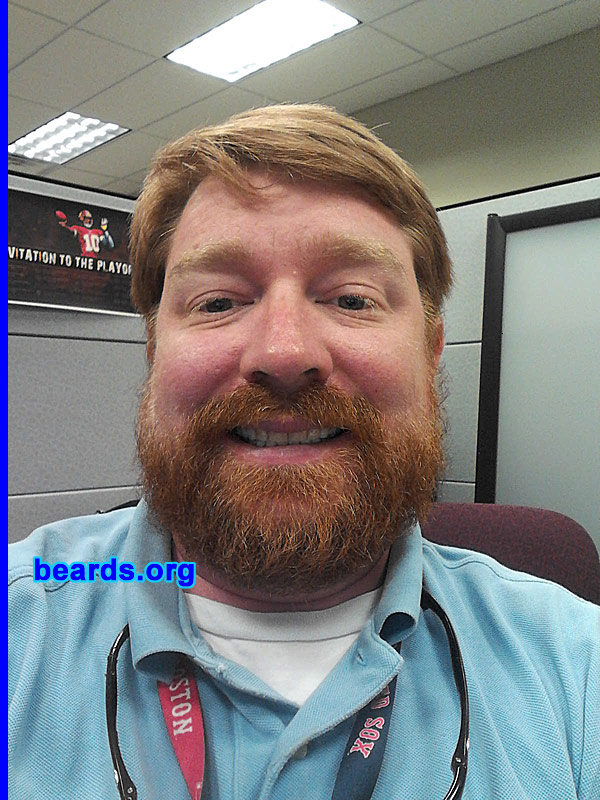 Christian A.
Bearded since: 2011. I am a dedicated, permanent beard grower.

Comments:
I grew my beard because they are awesome.  At first I wanted to see if I could do it. It came in patchy, but then filled out nicely. When I tried to cut it, my three-year-old daughter freaked out, and I grew it back. Simply stating, it has now become a way of life to have it.


How do I feel about my beard? Love it.  Recommend that all grow.  Just don't give up, even when it comes in patchy.  It will fill out!
Keywords: full_beard