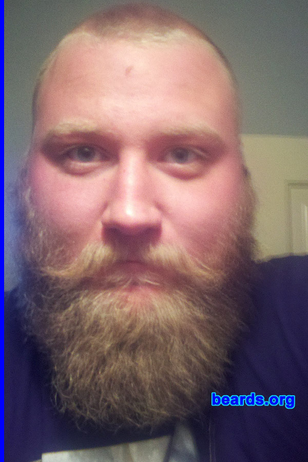 Tyler
Bearded since: 2011. I am an experimental beard grower.

Comments:
I've always had the "chinstrap" beard or a goatee, but I felt I needed to commit to something a little more aggressive.

How do I feel about my beard? I love it... Though I've been close to giving up on it a couple times this past month, once it goes through its difficult phases, it's so magnificent that I kick myself for even thinking of getting rid of it.
Keywords: full_beard